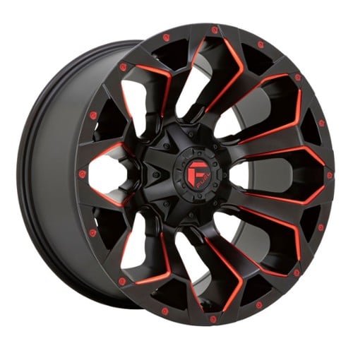 Fuel Assault D787 17x9 6x135/6x139.7 -12 ET 106.1 CB Matte Black Red Milled (D78717909845)