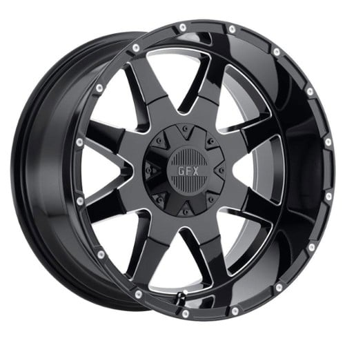 GFX TR12 17x9 5x114.3/5x127 12 ET 73.1 CB Gloss Black Milled (T12790500812GBM)