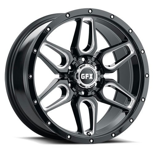 GFX TR-18 17x8.5 5x127 12 ET 71.5 CB Gloss Black Milled (T18785512718GBM)