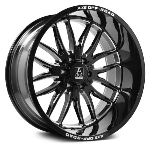 Axe Alloy Hades 24x12 8x170 -44 ET 125.2 CB Gloss Black Milled (AXEHAD2412817044HADBM)