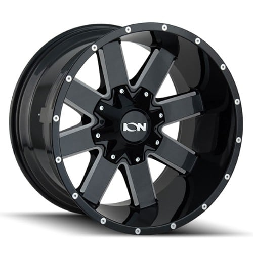 Ion Alloy 141 17x9 6x120/6x139.7 18 ET 78.1 CB Black W/Milled Spokes (141-7994M18)