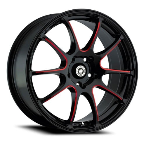 Konig Illusion 17x7 5x100 40 ET 73.1 CB Black/Ball Cut Red (IL7751040R)