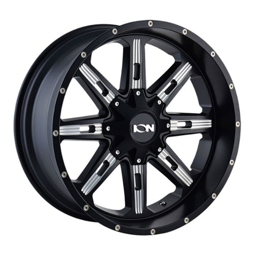 Ion Alloy 184 17x9 8x165.1/8x170 18 ET 130.8 CB Satin Black w/Milled Spokes (184-7976M18)