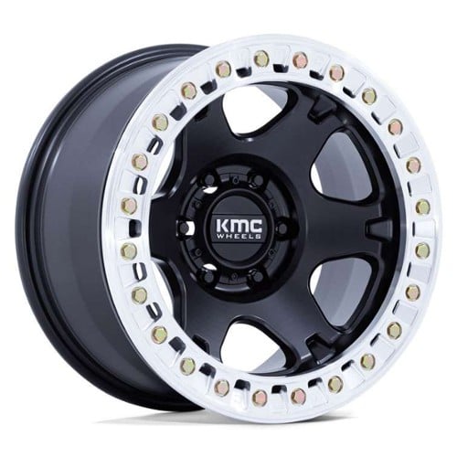 KMC KM238 VI Beadlock 20x10 Blank 5 Lug -48 ET 108 CB Black (KM238MD20100L48N)