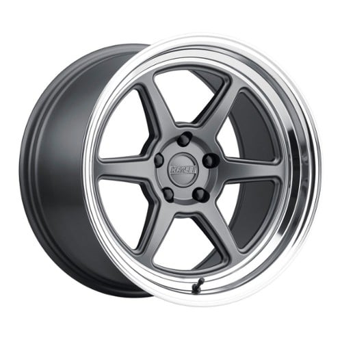 Kansei Roku 18x9 5x100 12 ET 66.6 CB Matte Gray w/Bright Machined Lip (K14G-189016+12)