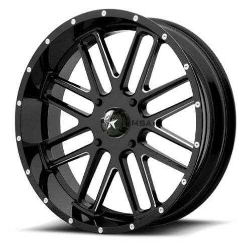 MSA Offroad M35 Bandit 18x7 4x156 0 ET 132 CB Gloss Black Milled (M35-018756M)