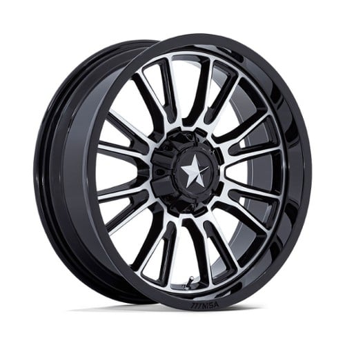 MSA Offroad M51 Thunderlips 14x7 4x137/4x156 10 ET 110.1 CB Gloss Black Machined (MA051BD14704A10)