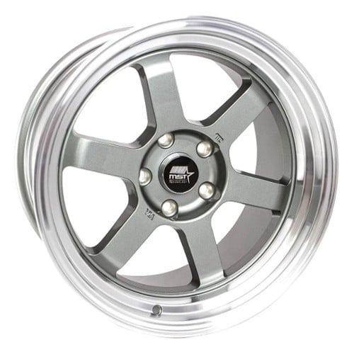 MST Time Attack 15x8 4x100/4x114.3 0 ET 73.1 CB Gunmetal w/Machined Lip (01T-58160GNML)