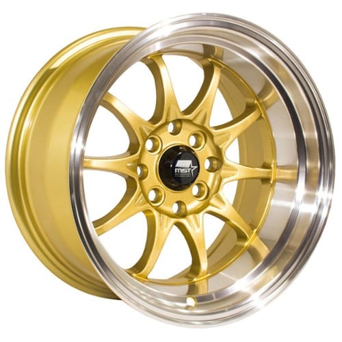 MST MT11 15x8 4x100/4x114.3 0 ET 73.1 CB Gold w/Machined Lip (11-5816-0-GLDL)