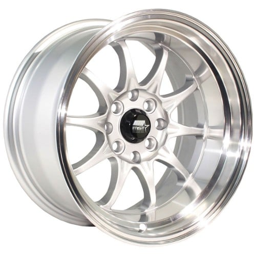 MST MT11 15x8 4x100/4x114.3 0 ET 73.1 CB Silver w/Machined Lip (11-5816-0-SILL)