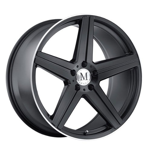 Mandrus Estrella 18x9.5 5x112 50 ET 66.6 CB Matte Black W/Machine Lip Edge (1895MAE505112M66)