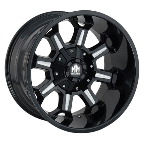 Mayhem 8105 Combat 17x9 5x114.3/5x127 -12 ET 87 CB Black w/Milled Spokes (8105-7956M)