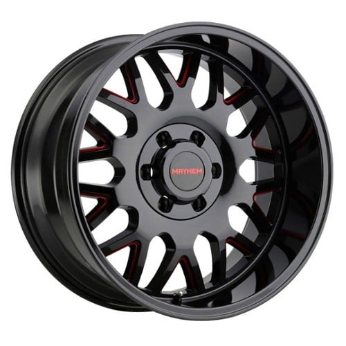 Mayhem 8110 Tripwire 20x9 5x139.7 0 ET 87.1 CB Black w/Prism Red (8110-2985BTR)