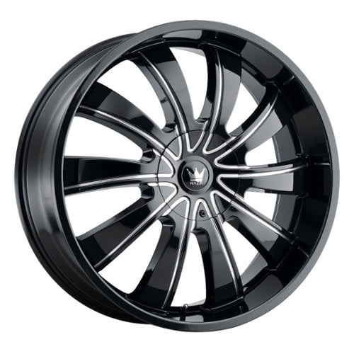 Mazzi Rolla 374 22x9.5 5x115/5x139.7 18 ET 87 CB Black/Milled Spokes (374-22988B)