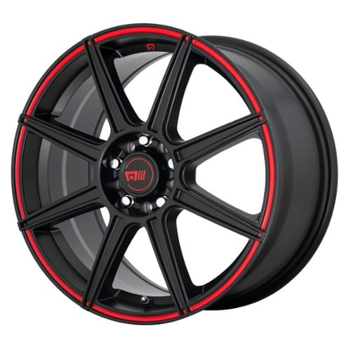 Motegi MR142 15x6.5 4x100/4x114.3 40 ET 72.56 CB Satin Black With Red Stripe (MR14256598940)