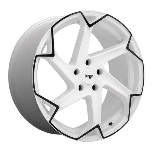 Niche M257 Flash 20x9 5x112 27 ET 66.5 CB Gloss White with Black (M257209044+27)