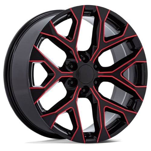 Performance Replicas PR177 22x9 6x139.7 24 ET 78.1 CB Black Milled Red (177MR-2295824)