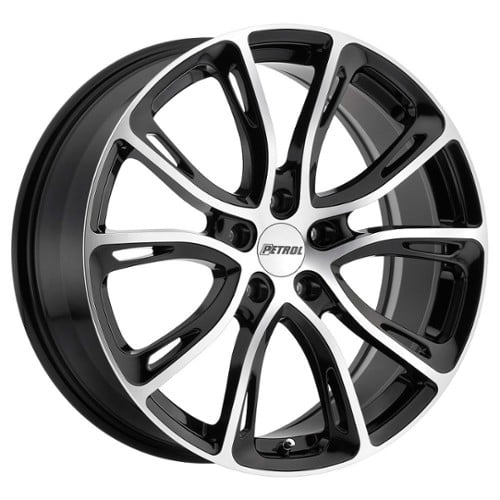 Petrol P5A 17x7.5 5x112 32 ET 72.1 CB Gloss Black w/Machine Cut Face (1775P5A325112B72)