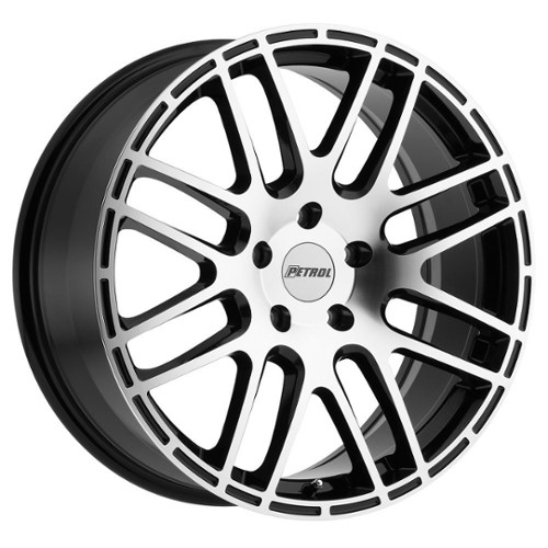 Petrol P6A 17x7.5 5x105 40 ET 72 CB Gloss Black w/Machine Cut Face (1775P6A405105B72)