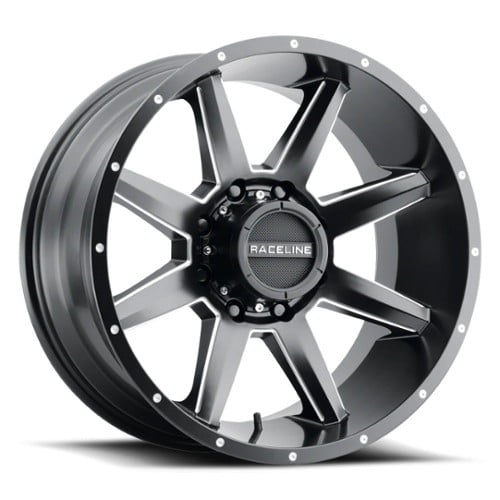 Raceline 954M Stryker 17x8.5 8x180 0 ET 124.2 CB Satin Black Milled (954M-78588-00)