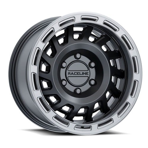 Raceline 957BS Halo 17x8.5 6x120 0 ET 67.1 CB Satin Black w/Silver Ring (957BS-78562-00)