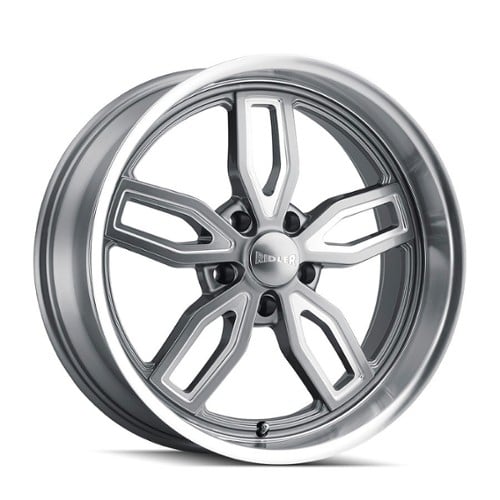 Ridler 608 18x8 5x120.65 0 ET 72.56 CB Gray w/Milled Spokes & Diamond Lip (608-8861G)