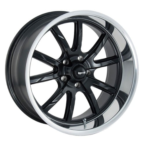 Ridler 650 15x8 5x127 0 ET 83.8 CB Matte Black w/Polished Lip (650-5873MB)