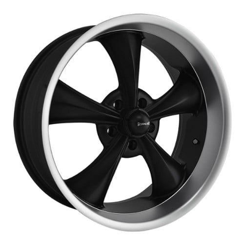 Ridler 695 17x7 5x120.65 0 ET 83.8 CB Matte Black w/Machined Lip (695-7761MB)