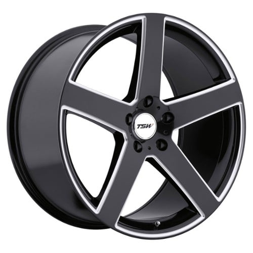 TSW Alloy Rivage 20x10 5x112 54 ET 72.1 CB Gloss Black W/Milled Spoke (2010RIV545112B72)