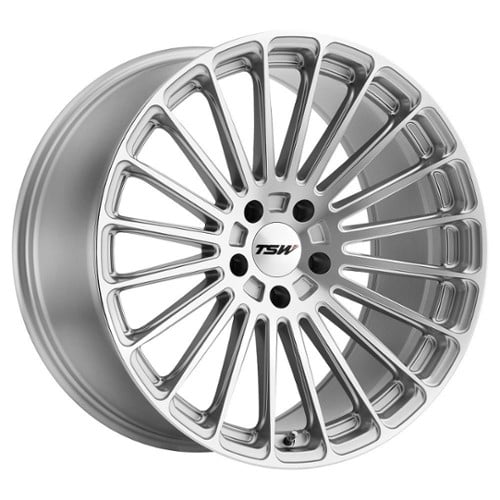 TSW Alloy Turbina 20x8.5 5x108 40 ET 72.1 CB Silver Machine Face (2085TUR405108S72)