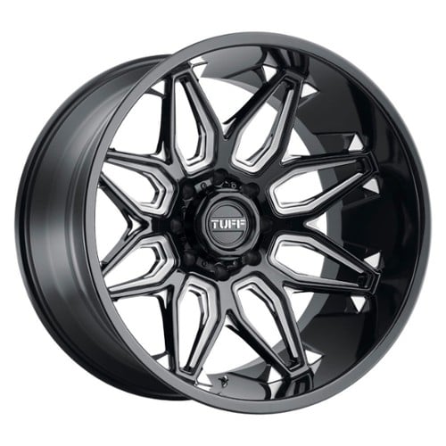 Tuff A.T. T3B 24x14 5x127 -72 ET 71.6 CB Gloss Black W/Milled Spoke (2414T3B-25127B71)