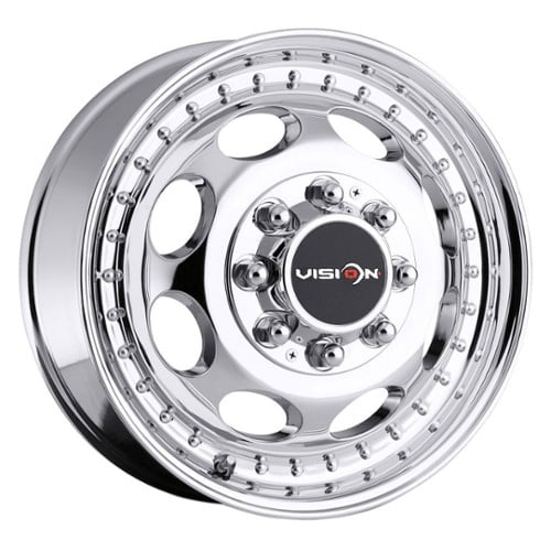 Vision 181 Hauler Duallie Front 19.5x6.75 8x165.1 102 ET 116.7 CB Chrome (181H9681CF116)