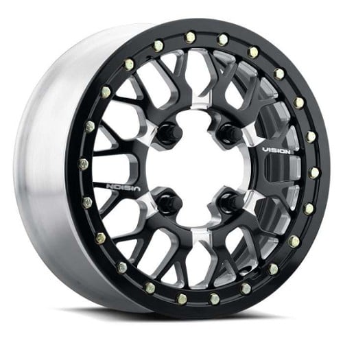 Vision 346BL Storm ATV 15x6 4x136 50.6 ET 110.5 CB Black Milled (346BL156136BMS55)