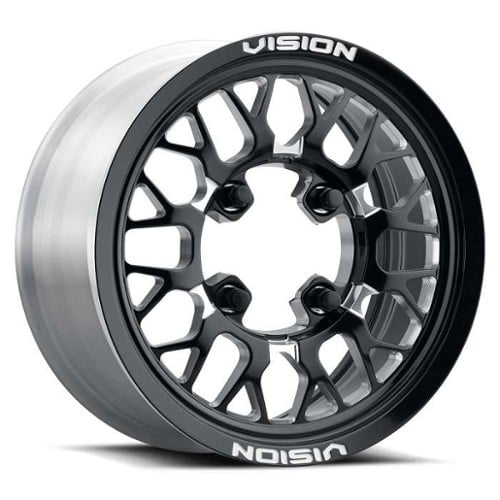 Vision 346 Storm ATV 15x7 4x136 38 ET 110.5 CB Black Milled (346-157136BMS54)