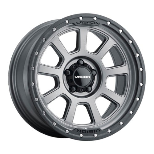 Vision 350 Ojos 17x9 5x127 -12 ET 78.1 CB Satin Gray / Black Lip (350-7973SGBL-12)