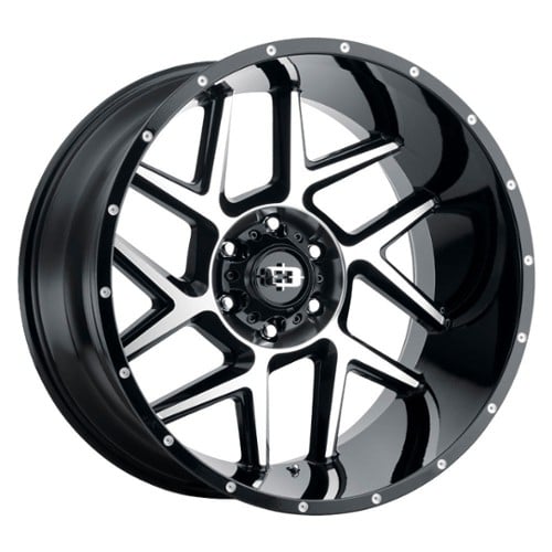 Vision 360 Sliver 24x12 5x127 -51 ET 78.1 CB Gloss Black Machined Face (360-24273GBMF-51)