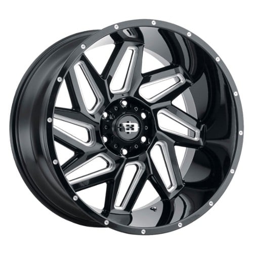 Vision 361 Spyder 20x9 5x127 10 ET 78.1 CB Gloss Black Milled Spokes (361-2973GBMS10)