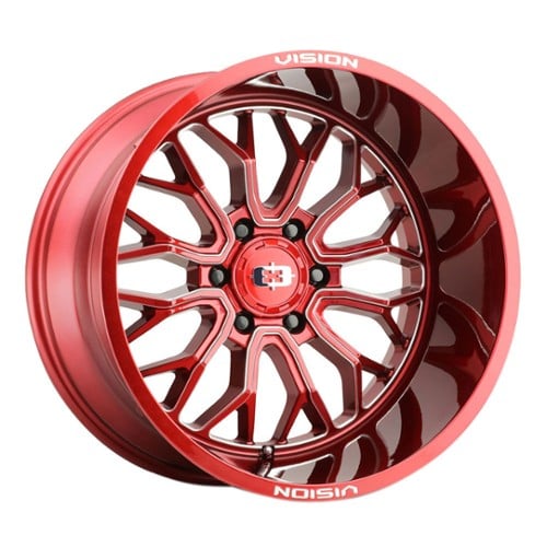 Vision 402 Riot 20x9 5x127 10 ET 78.1 CB Red Tint Milled Spoke (402-2973RTMS10)