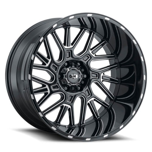 Vision 404 Brawl 20x9 5x127 10 ET 78.1 CB Gloss Black Milled Spoke (404-2973GBMS10)