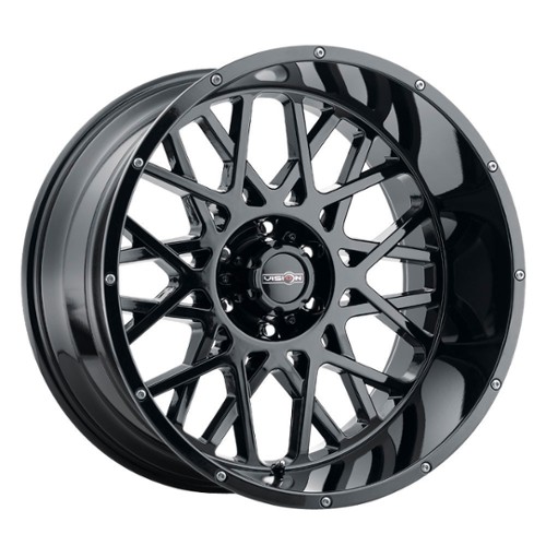 Vision 412 Rocker 18x9 8x180 12 ET 124.2 CB Gloss Black (412-8987GB12)