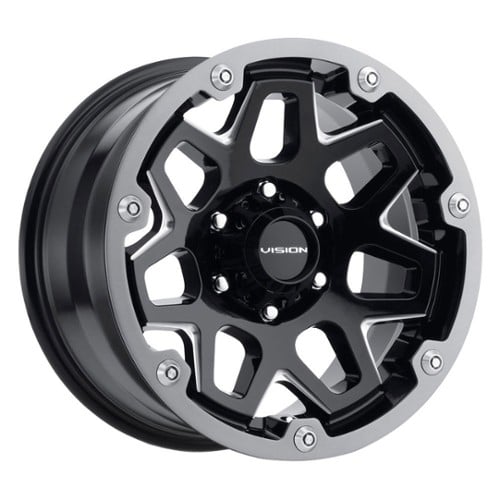 Vision Se7En 17x9 8x165.1 12 ET 125.2 CB Gloss Black Milled Spoke (416-7981GBMG12)