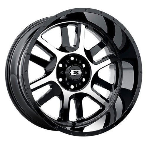 Vision 419 Split 20x12 8x180 -51 ET 124.2 CB Gloss Black Machined Face (419-20287GBMF-51)