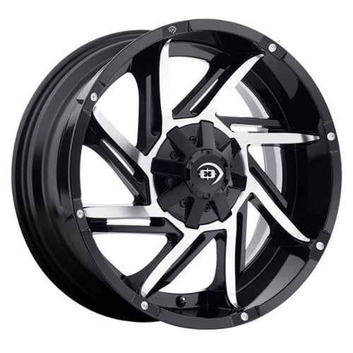 Vision 422 Prowler 17x9 5x114.3/5x127 -12 ET 83 CB Gloss Black Machined Face (422-7907GBMF-12)