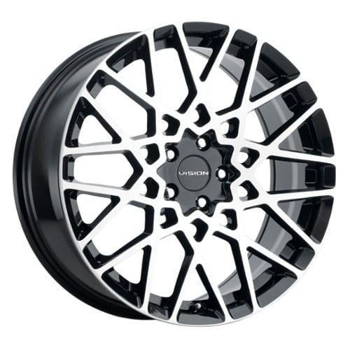 Vision 474 Recoil 17x8 5x108 38 ET 73.1 CB Gloss Black Machined Face (474-7831GBMF38)