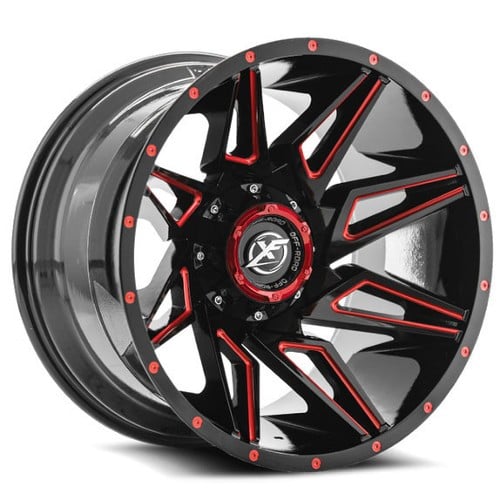 XF Off-Road XF-218 20x10 5x139.7/5x150 -24 ET 110.3 CB Gloss Black Red Milled (XF21820105139715024GBMLR)