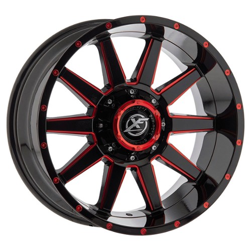 XF Off-Road XF-219 20x10 5x139.7/5x150 -24 ET 110.3 CB Gloss Black Red Milled (XF21920105139715024GBMLR)