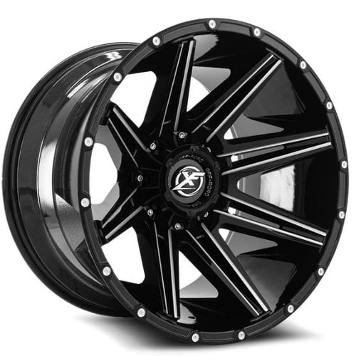 XF Off-Road XF-220 22x10 8x165.1/8x180 -24 ET 125.2 CB Gloss Black Milled (XF22022108165118024GBML)