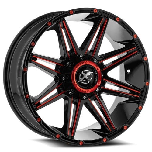 XF Off-Road XF-220 17x9 6x135/6x139.7 12 ET 108 CB Gloss Black Red Milled (XF22017961351397+12GBMLR)