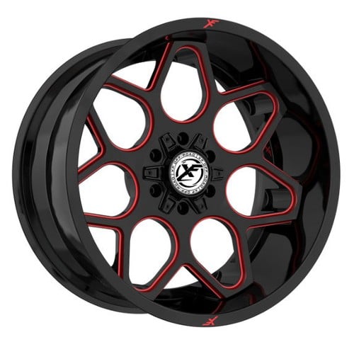 XF Off-Road XF-233 20x10 8x165.1/8x180 -12 ET 125.2 CB Gloss Black Red Milled (XF23320108165118012GBMLR)