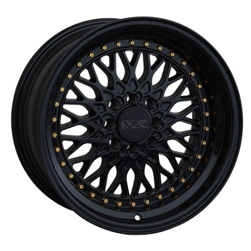 XXR 536 15x8 4x100/4x114.3 0 ET 73.1 CB Black / Gold Rivets (536584620)